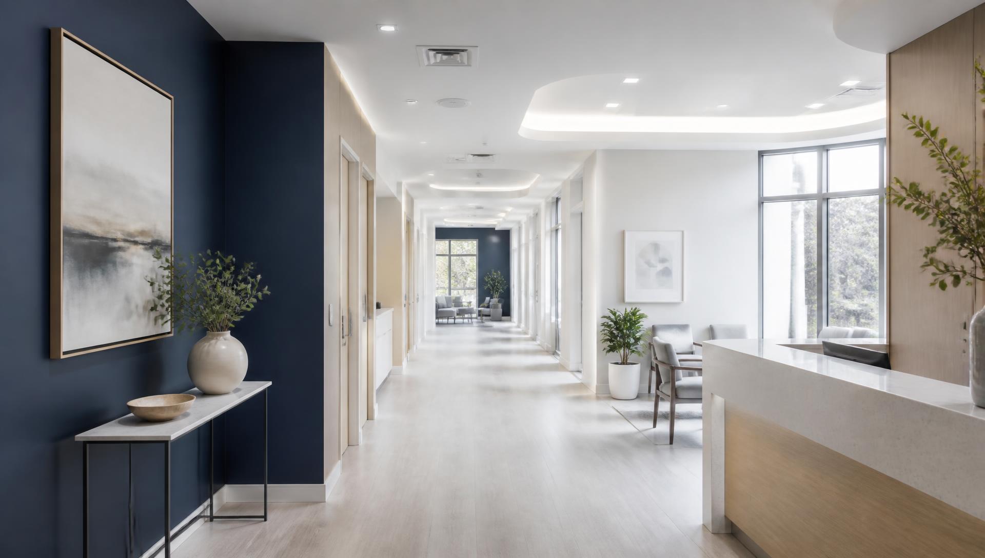 Modern telehealth clinic interior
